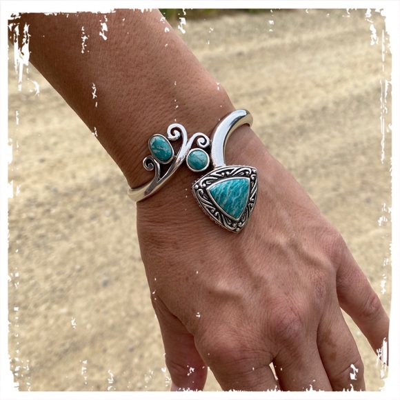 Sterling Silver and Turquoise Cuff Bracelet - Picture 3 of 13
